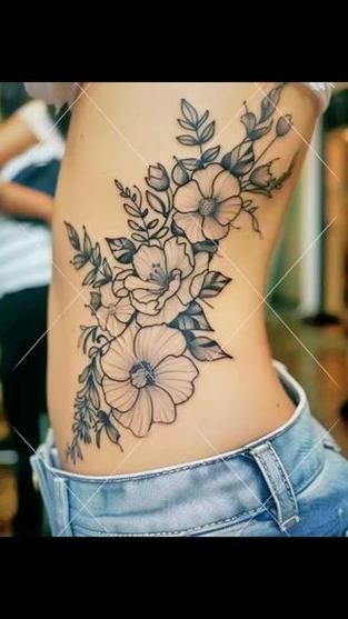 女生腰花纹身图案大全_腰花纹身疼吗