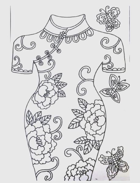 儿童画旗袍图片大全_如何教孩子画旗袍