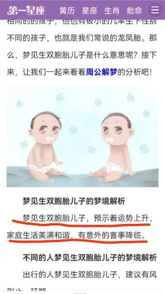 梦见自己生龙凤胎是什么意思_周公解梦准吗