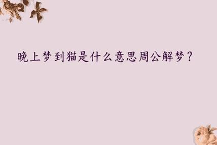 梦到一窝猫_周公解梦准吗