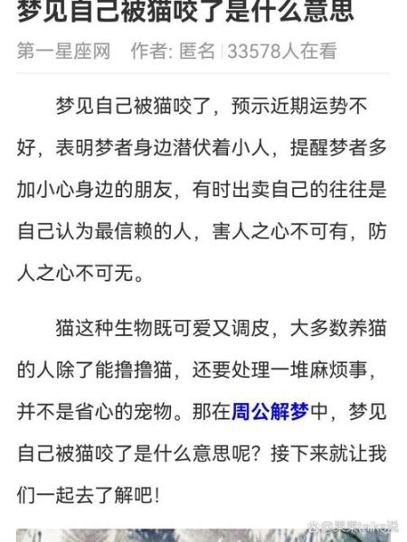 梦到被猫咬出血_猫咬出血梦境解析